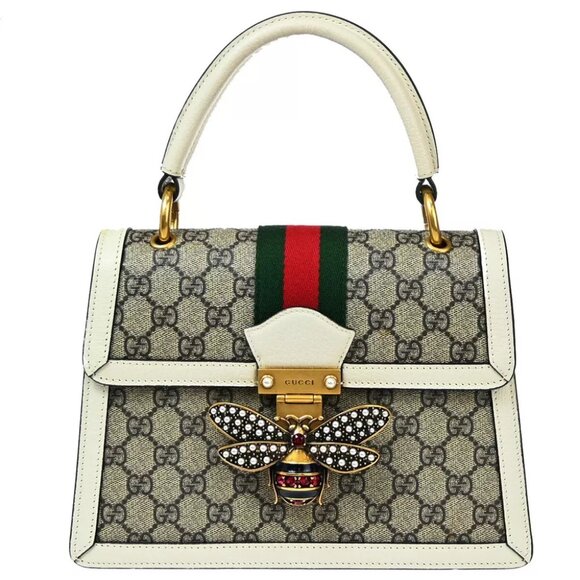 GUCCI GG Pattern Sherry Queen Margaret Hand Bag Supreme Leather WE BN 664RJ778 - Picture 1 of 16